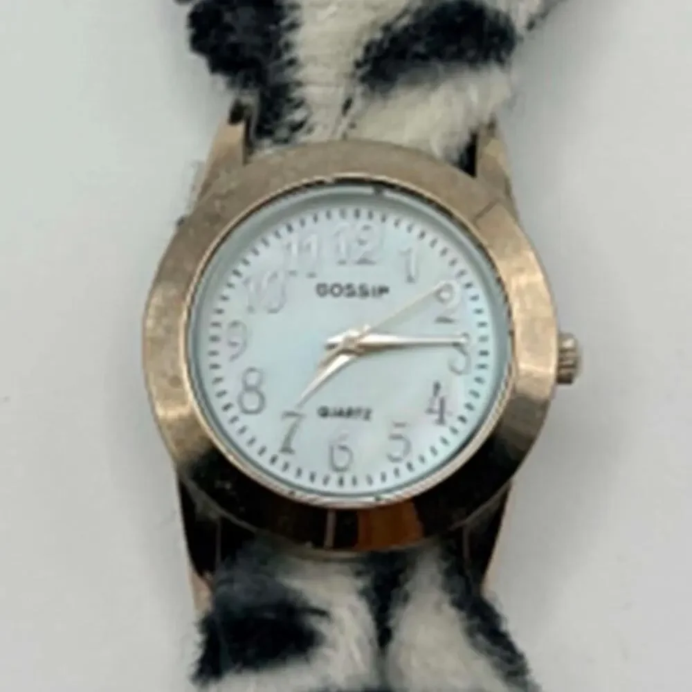 Silver & White Leopard Gossip Watch